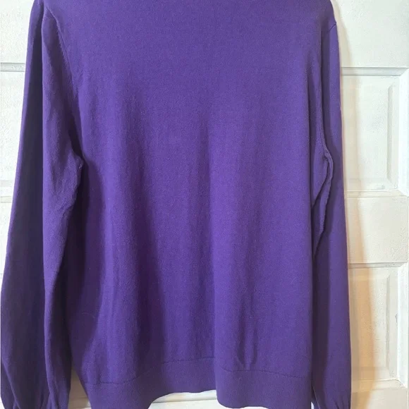 Talbots Rich Purple Crew Neck Sweater - Picture 3 of 4